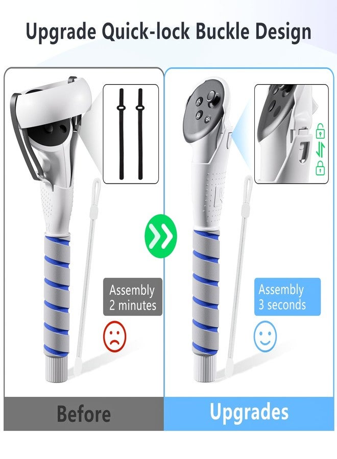 Saqico 2 in 1 Long Arms & Handle Attachments Compatible with Oculus Quest 3/3S Hand Controllers, VR Gorilla Tag Long Arms/Stick Extension Grips for Meta Quest 3/3S Accessories for Beat Saber Golf Club Game - Image 2